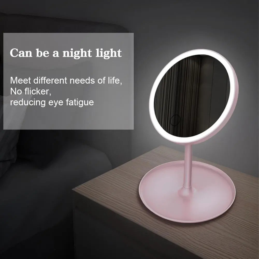 LED Makeup Mirror with Detachable Base and USB Charging - BnBeeSupplies