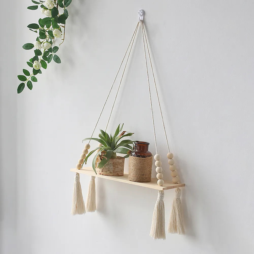 Boho Macramé Wall Shelf Decor - BnBeeSupplies