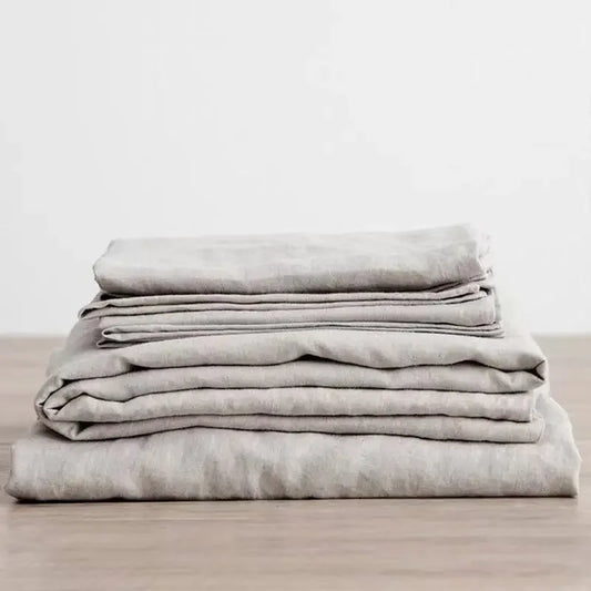 3-Piece Washed Linen Sheet Set – Natural Flax Bedding - BnBeeSupplies