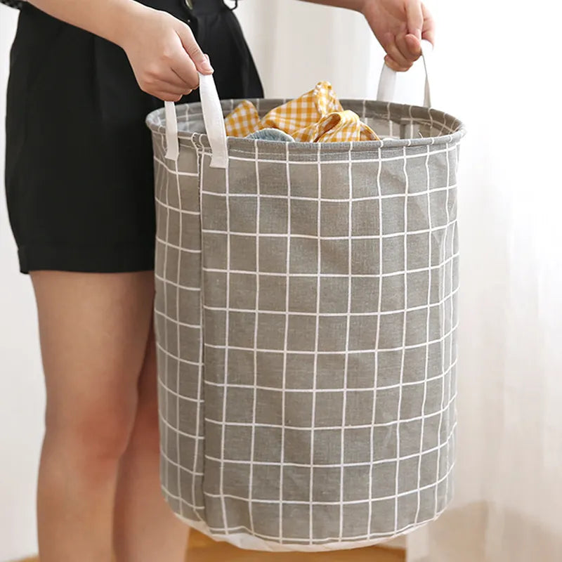 Space-Saving Fabric Dirty Cloth/Laundry Basket - BnBeeSupplies