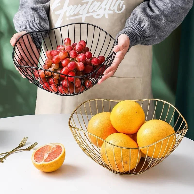 Modern Nordic Metal Fruit Basket & Storage Bowls - BnBeeSupplies