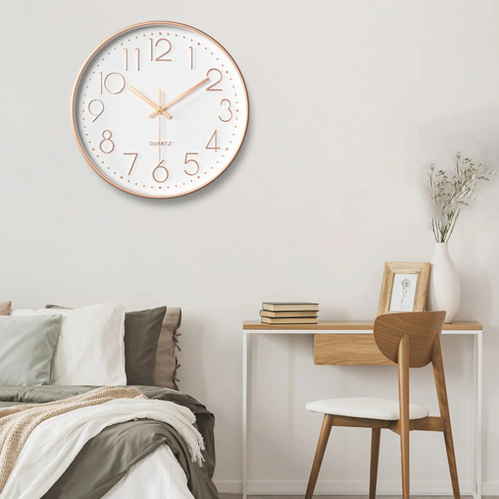 Silent 8-Inch Non-Ticking Wall Clock – Modern Decor - BnBeeSupplies